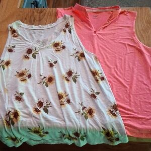 Sunflower and Pink Sleeveless Tops